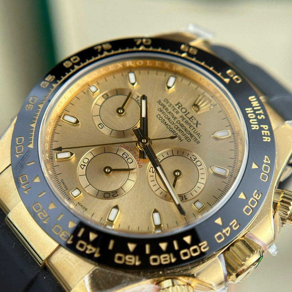 Đồng Hồ Rolex Rep 11 Daytona 116518LN Mặt Vàng Champagne Xưởng Clean 40mm (2)