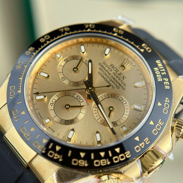 Đồng Hồ Rolex Rep 11 Daytona 116518LN Mặt Vàng Champagne Xưởng Clean 40mm (2)