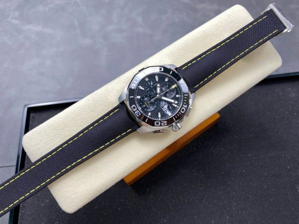 Đồng Hồ TAG Heuer Rep Cao Cấp Aquaracer Dây Da Màu Đen 43mm (8)
