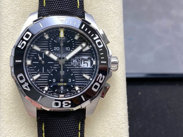 Đồng Hồ TAG Heuer Rep Cao Cấp Aquaracer Dây Da Màu Đen 43mm (8)