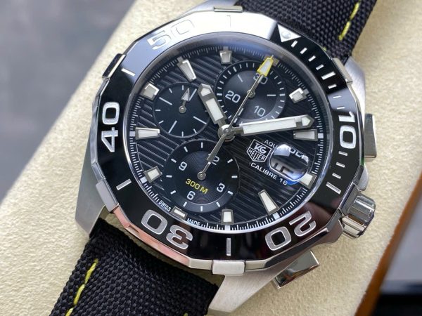 Đồng Hồ TAG Heuer Rep Cao Cấp Aquaracer Dây Da Màu Đen 43mm (8)