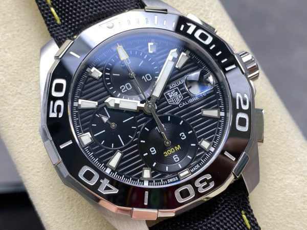 Đồng Hồ TAG Heuer Rep Cao Cấp Aquaracer Dây Da Màu Đen 43mm (8)