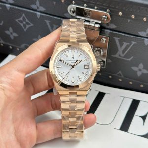 Đồng Hồ Vacheron Constantin Overseas 4500V Replica 11 Mạ Vàng Hồng Mặt Trắng 41mm (2)