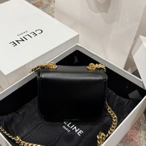 Túi Celine Mini Chain Claude Siêu Cấp Màu Đen Khoá Vàng 11x8x4cm (2)