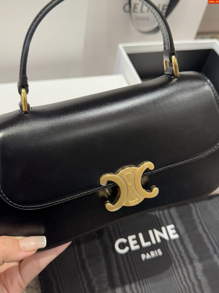 Túi Like Auth Celine Teen Lola Da Bê Màu Đen 22x11x5cm (2)