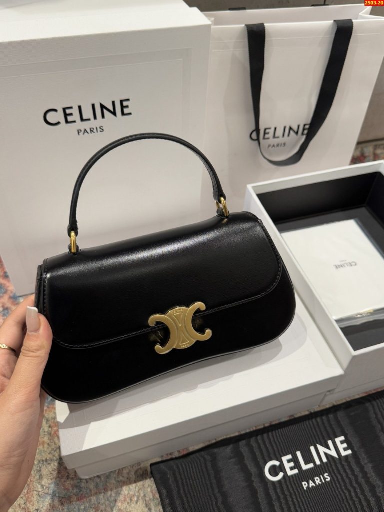 Túi Like Auth Celine Teen Lola Da Bê Màu Đen 22x11x5cm (2)