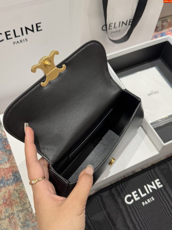 Túi Like Auth Celine Teen Lola Da Bê Màu Đen 22x11x5cm (2)