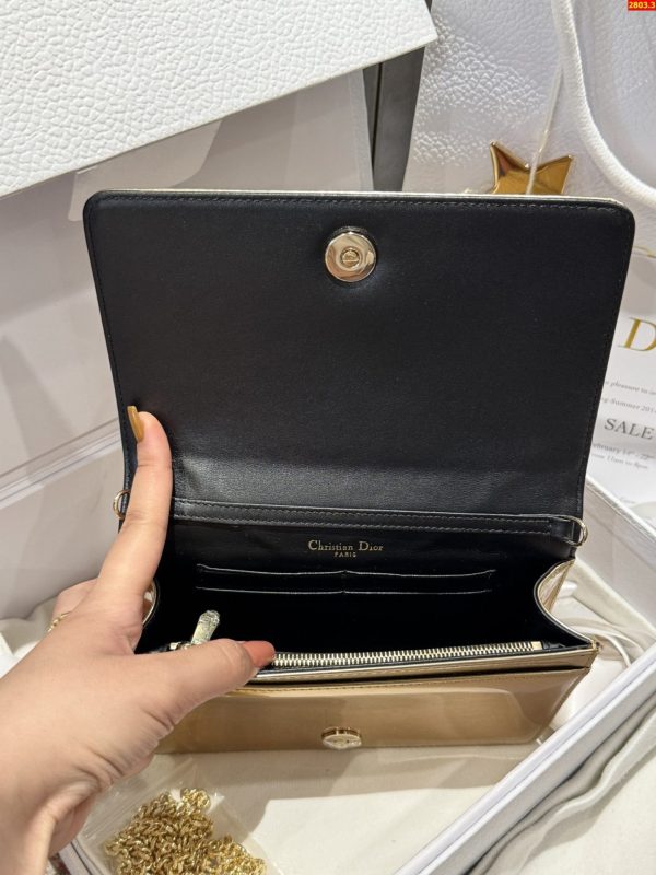 Túi Xách Dior Woc Màu Vàng Ánh Kim Siêu Cấp 19cm (2)