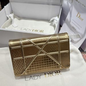 Túi Xách Dior Woc Màu Vàng Ánh Kim Siêu Cấp 19cm (2)