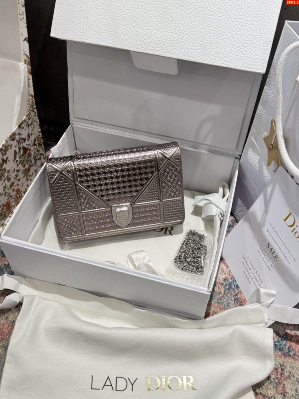 Túi Xách Nữ Dior Woc Màu Bạc Siêu Cấp 19cm (2)