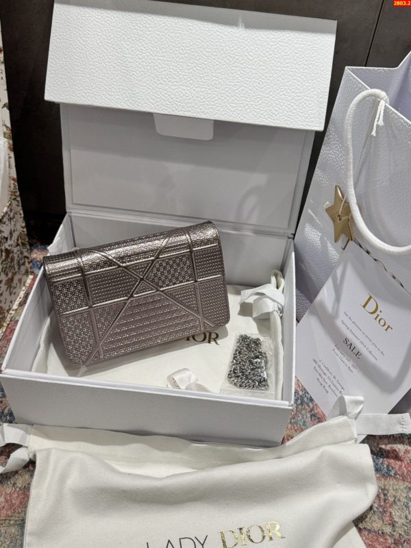 Túi Xách Nữ Dior Woc Màu Bạc Siêu Cấp 19cm (2)