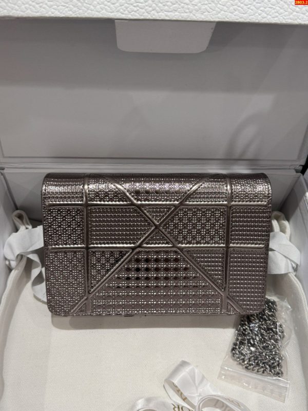 Túi Xách Nữ Dior Woc Màu Bạc Siêu Cấp 19cm (2)