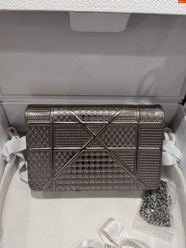 Túi Xách Nữ Dior Woc Màu Bạc Siêu Cấp 19cm (2)
