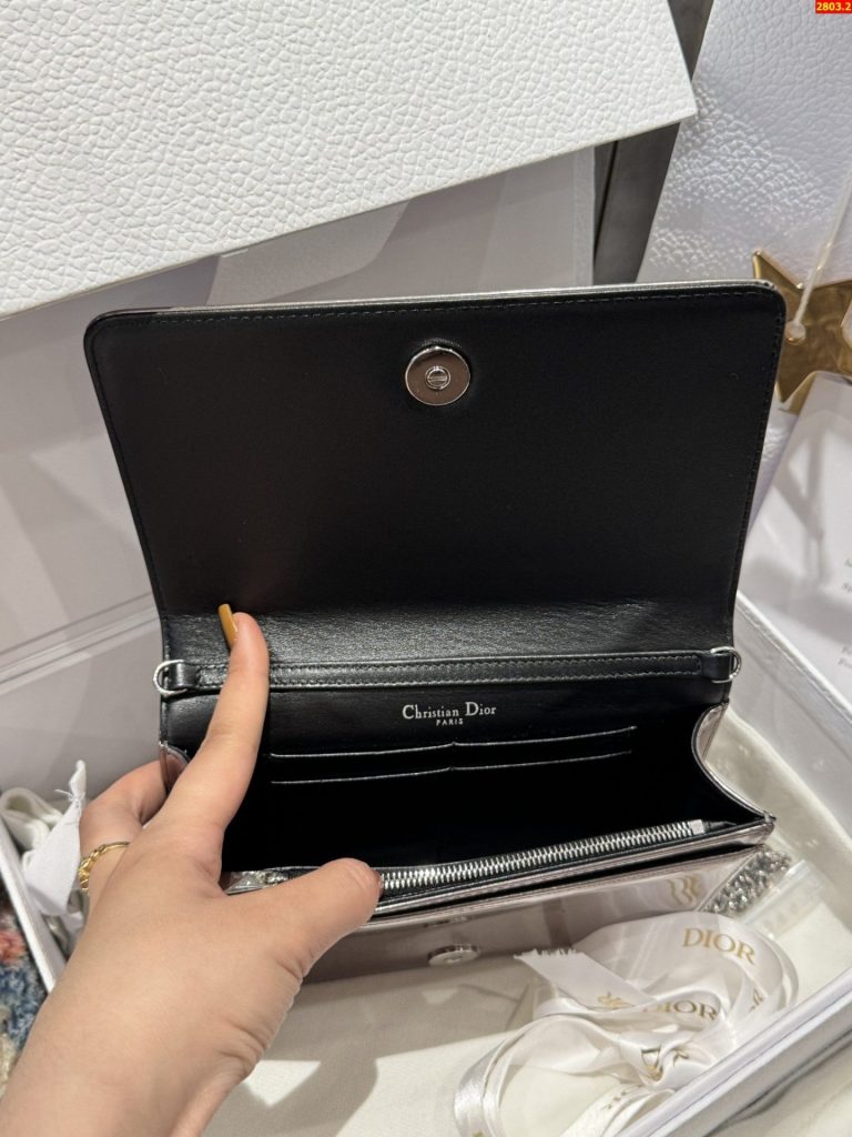 Túi Xách Nữ Dior Woc Màu Bạc Siêu Cấp 19cm (2)