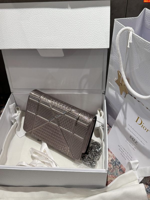 Túi Xách Nữ Dior Woc Màu Bạc Siêu Cấp 19cm (2)