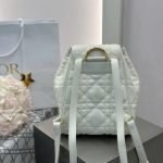 Balo Nữ Dior Caro Siêu Cấp Chất Da Bê Màu Trắng 23×26.7×12 (2)