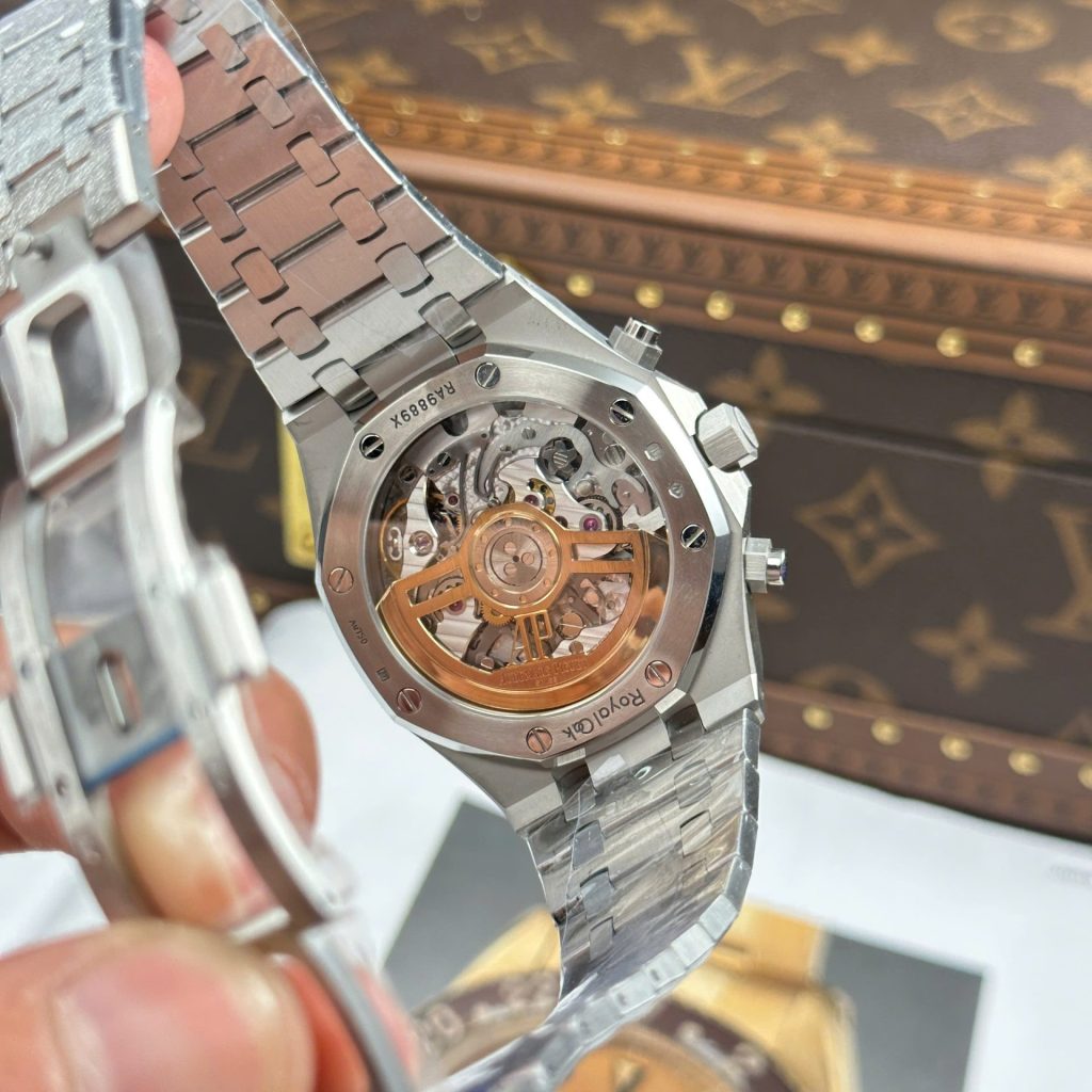Đồng Hồ Audemars Piguet Rep 11 Royal Oak Chronograph Frosted Gold 26240 Mặt Xám APS Factory 41mm (2)