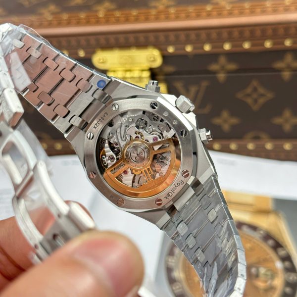 Đồng Hồ Audemars Piguet Rep 11 Royal Oak Chronograph Frosted Gold 26240 Mặt Xanh Blue APS 41mm (2)