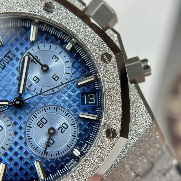 Đồng Hồ Audemars Piguet Rep 11 Royal Oak Chronograph Frosted Gold 26240 Mặt Xanh Blue APS 41mm (2)