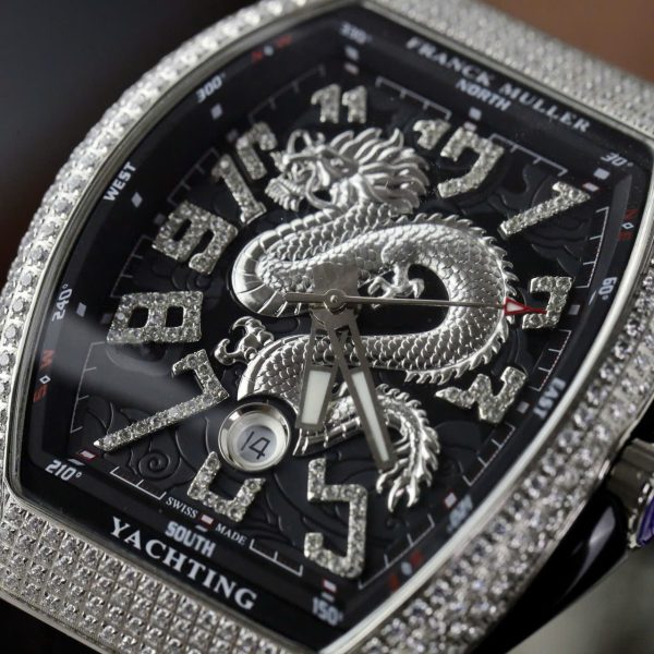 Đồng Hồ Franck Muller V45 Replica 11 Họa Tiết Rồng Màu Đen Xưởng ABF 45mm (2)