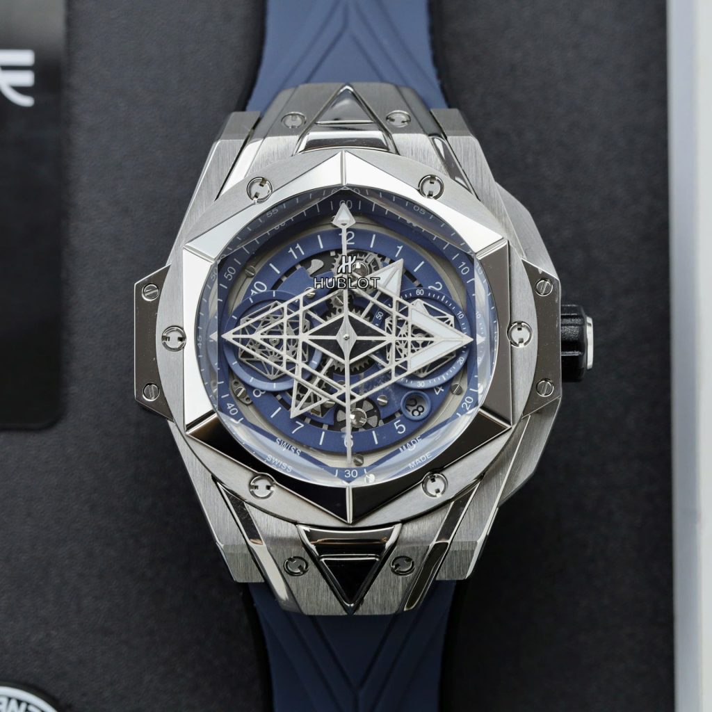 Đồng Hồ Hublot Big Bang Sang Bleu II Fake Cao Cấp Màu Xanh Blue 45mm (2)