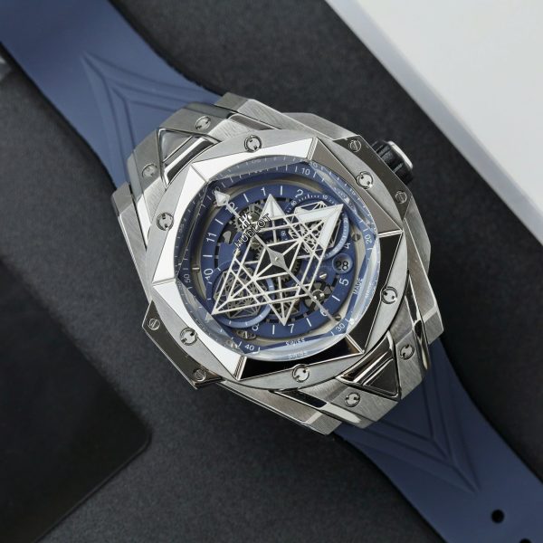 Đồng Hồ Hublot Big Bang Sang Bleu II Fake Cao Cấp Màu Xanh Blue 45mm (2)