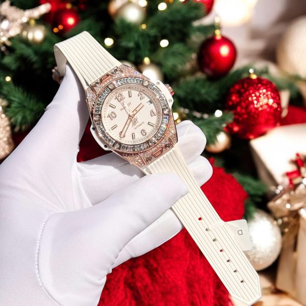 Đồng Hồ Hublot Replica 11 Big Bang One Click Bọc Vàng Thật + Kim Cương Moissanite Baguette 39mm (2)