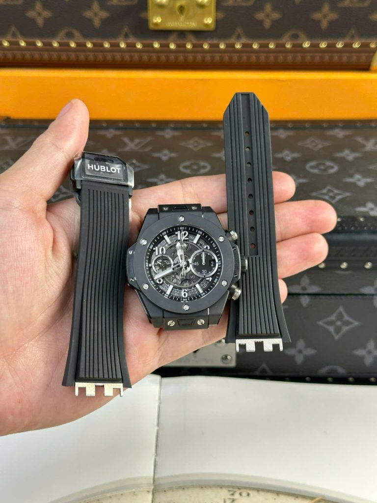 Đồng Hồ Hubot Big Bang Unico Chế Tác Vỏ Gốm Đen Nhà Máy BBF 42mm (2)