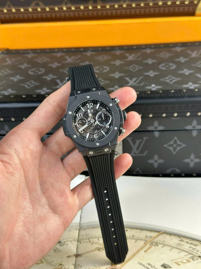 Đồng Hồ Hubot Big Bang Unico Chế Tác Vỏ Gốm Đen Nhà Máy BBF 42mm (2)