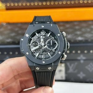 Đồng Hồ Hubot Big Bang Unico Chế Tác Vỏ Gốm Đen Nhà Máy BBF 42mm (2)