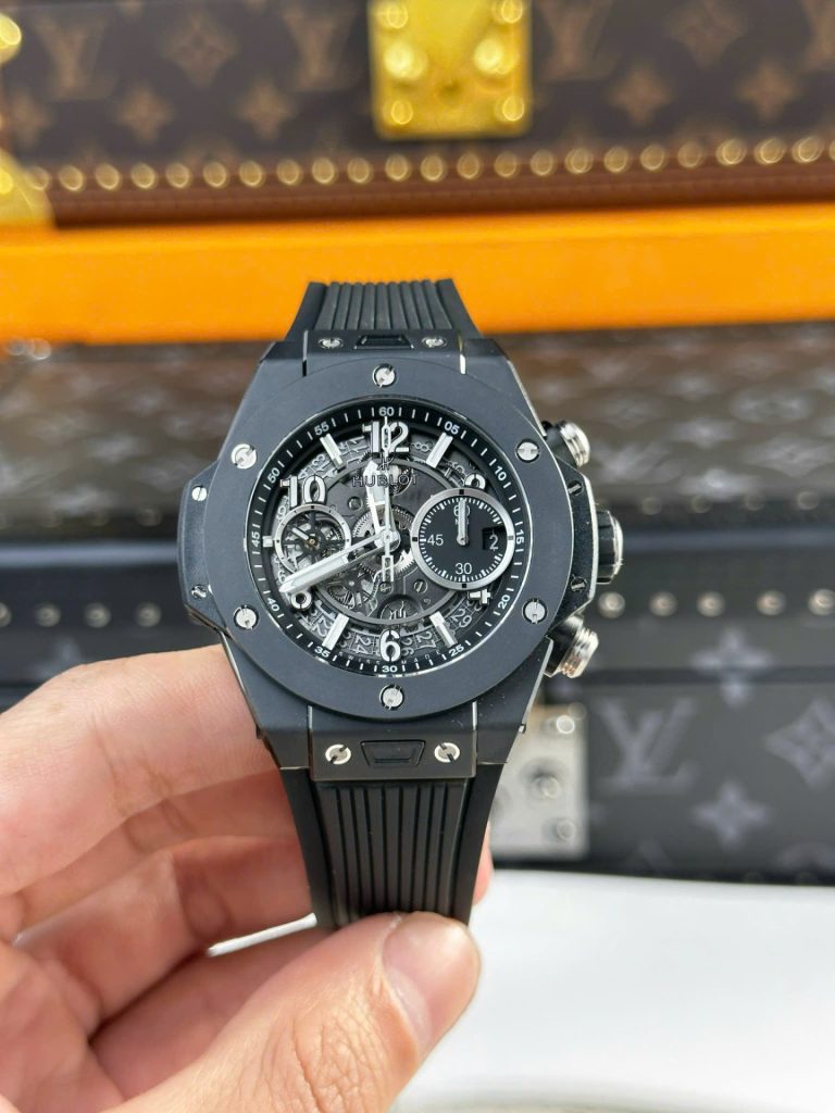 Đồng Hồ Hubot Big Bang Unico Chế Tác Vỏ Gốm Đen Nhà Máy BBF 42mm (2)