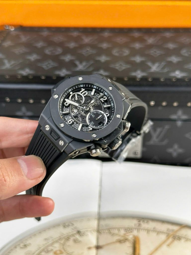 Đồng Hồ Hubot Big Bang Unico Chế Tác Vỏ Gốm Đen Nhà Máy BBF 42mm (2)