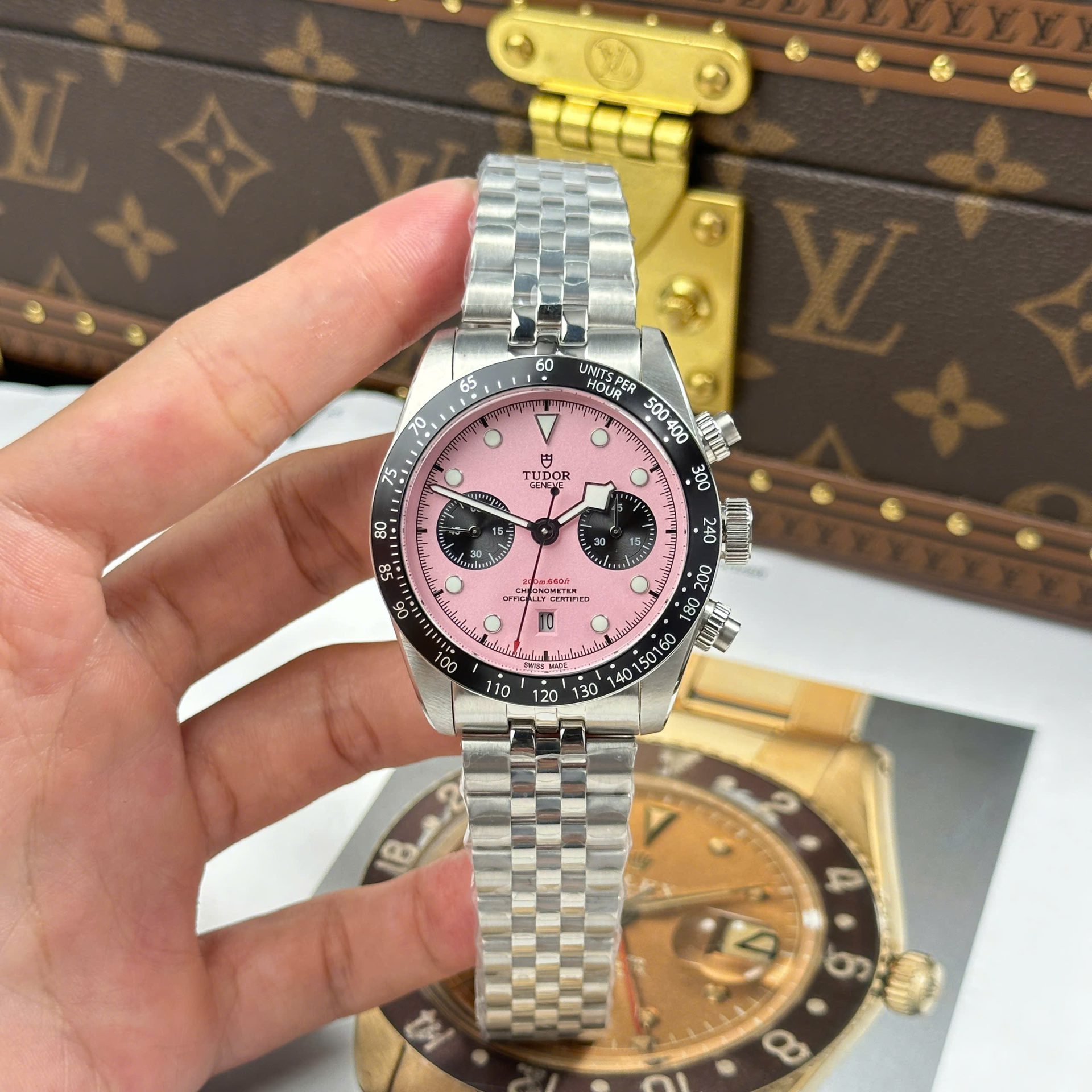 Đồng Hồ Nam Tudor Replica 11 Black Bay Chronograph Mặt Hồng Xưởng TW 41mm (2)