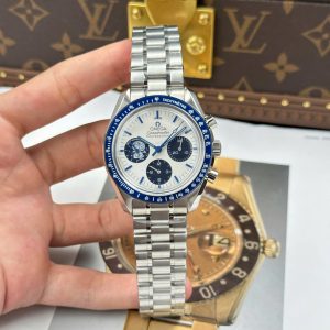 Đồng Hồ Omega Speedmaster Silver Snoopy 50th Anniversary Chế Tác Khoá Mới 42mm (2)