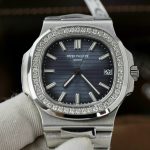 Đồng Hồ Patek Philippe Nautilus 5711 Mặt Xanh Chế Tác Viền Đính Kim Cương Tự Nhiên 40mm (2)
