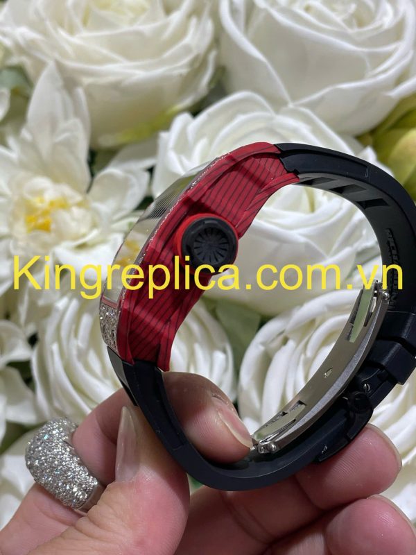 Đồng Hồ RM35-02 Rafael Nadal Snowflake Red Quartz TPT Tuỳ Chỉnh Carbon Kim Cương CVD Độc Quyền 43,2x50mm (2)
