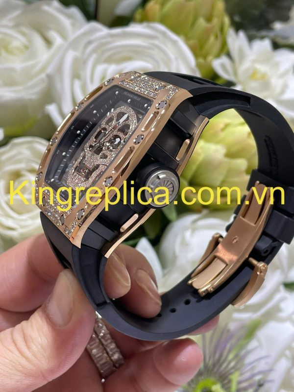 Đồng Hồ Richard Mille RM052 Bọc Vàng Hồng 18K Đính Kim Cương Moissanite Hong Kong 42mm (2)