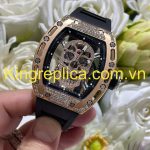 Đồng Hồ Richard Mille RM052 Bọc Vàng Hồng 18K Đính Kim Cương Moissanite Hong Kong 42mm (2)