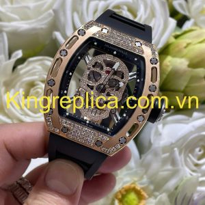 Đồng Hồ Richard Mille RM052 Bọc Vàng Hồng 18K Đính Kim Cương Moissanite Hong Kong 42mm (2)