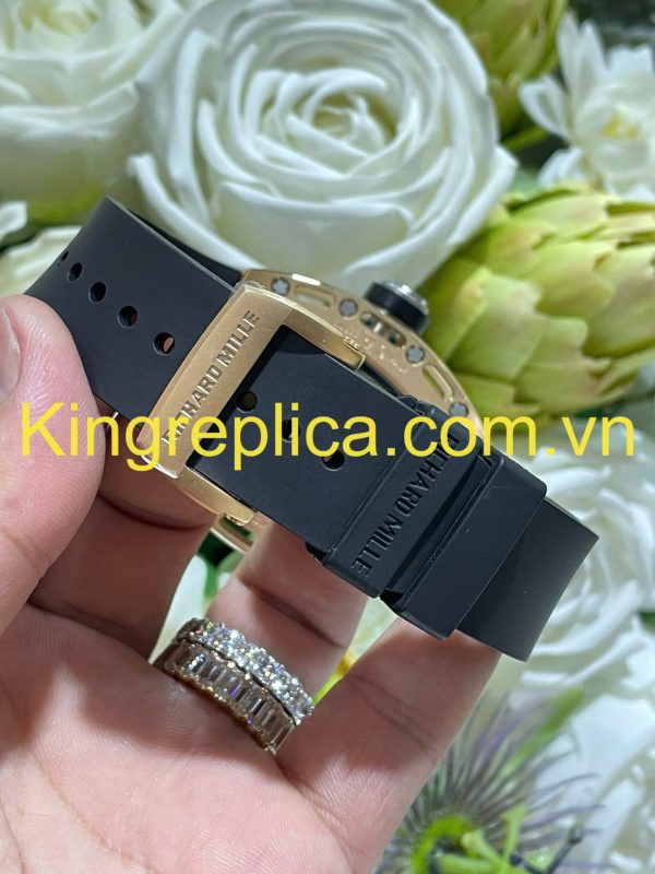 Đồng Hồ Richard Mille RM052 Bọc Vàng Hồng 18K Đính Kim Cương Moissanite Hong Kong 42mm (2)