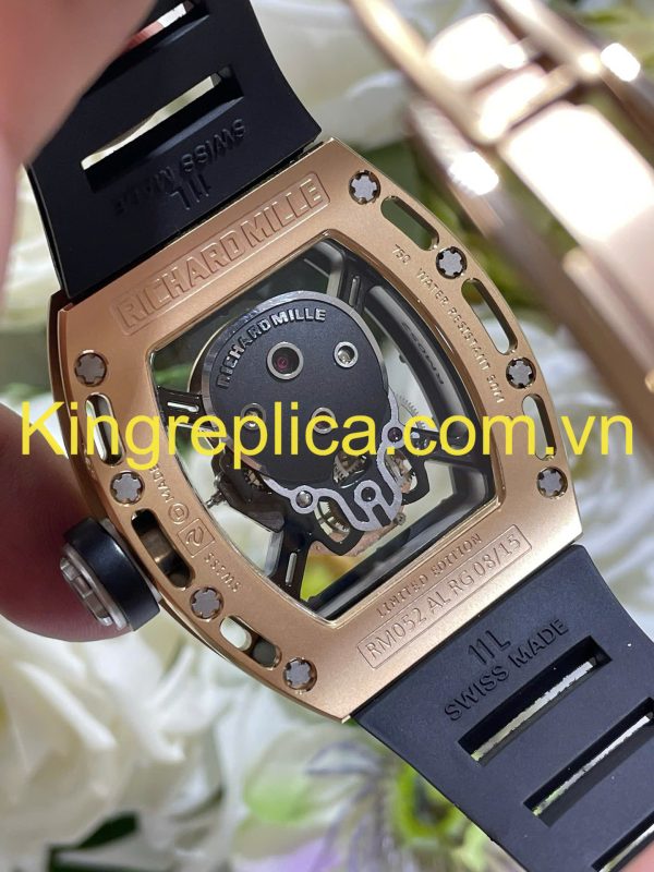 Đồng Hồ Richard Mille RM052 Bọc Vàng Hồng 18K Đính Kim Cương Moissanite Hong Kong 42mm (2)