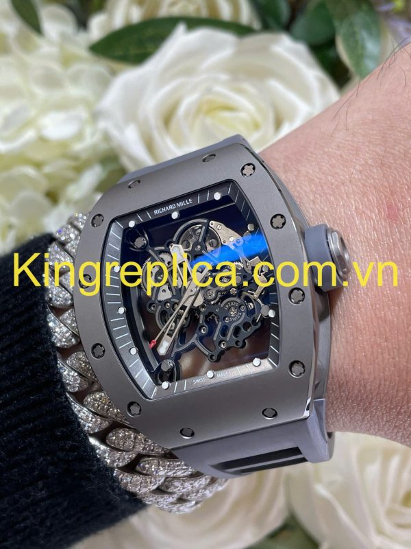 Đồng Hồ Richard Mille RM055 Bubba Watson Grey Ceramic Tuỳ Chỉnh Số 1 Thế Giới 42,7x49,9mm (2)
