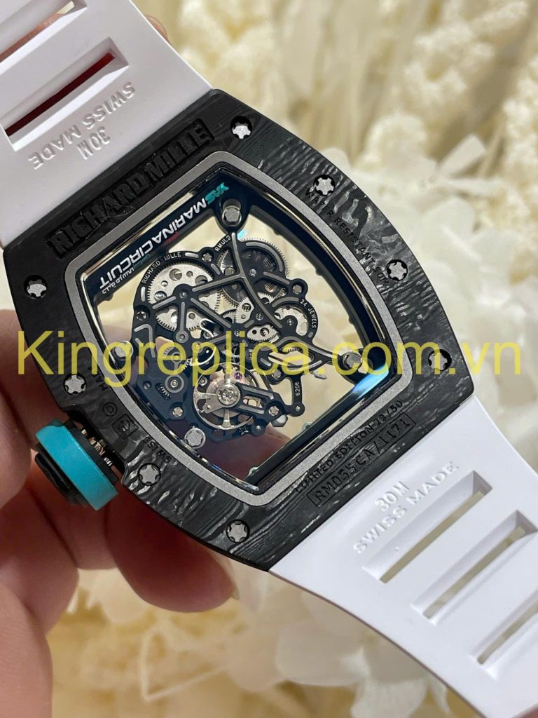 Đồng Hồ Richard Mille RM055 Bubba Watson Tinh Chỉnh Độc Quyền Carbon NTPT & Chuyển Động Vaucher 42,7x49,9mm (9)