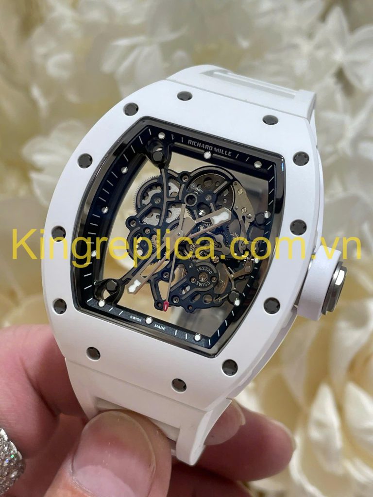 Đồng Hồ Richard Mille RM055 Bubba Watson Tuỳ Chỉnh Độc Quyền Gốm Trắng NTPT & Chuyển Động Vaucher 42,7x49,9mm (12)