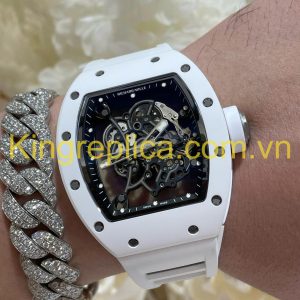 Đồng Hồ Richard Mille RM055 Bubba Watson Tuỳ Chỉnh Độc Quyền Gốm Trắng NTPT & Chuyển Động Vaucher 42,7x49,9mm (12)