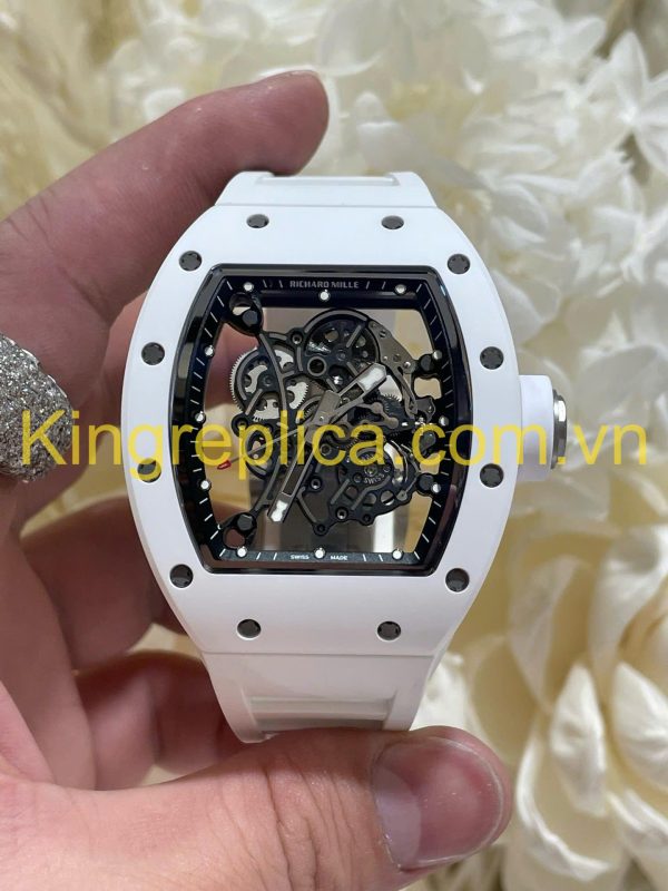 Đồng Hồ Richard Mille RM055 Bubba Watson Tuỳ Chỉnh Độc Quyền Gốm Trắng NTPT & Chuyển Động Vaucher 42,7x49,9mm (12)