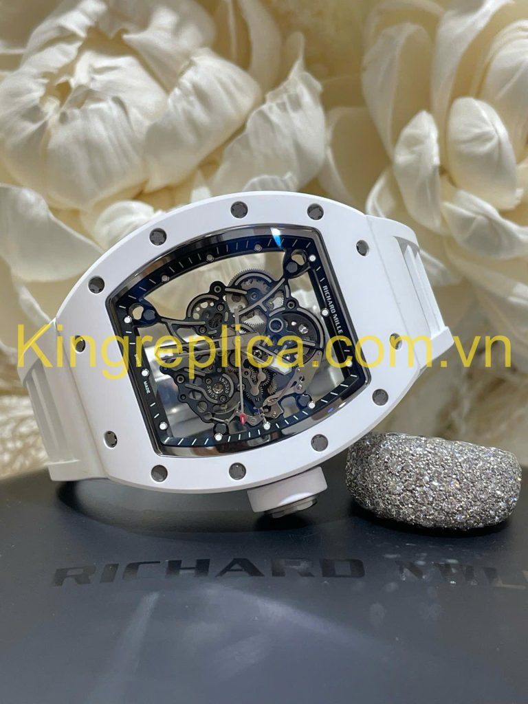 Đồng Hồ Richard Mille RM055 Bubba Watson Tuỳ Chỉnh Độc Quyền Gốm Trắng NTPT & Chuyển Động Vaucher 42,7x49,9mm (12)
