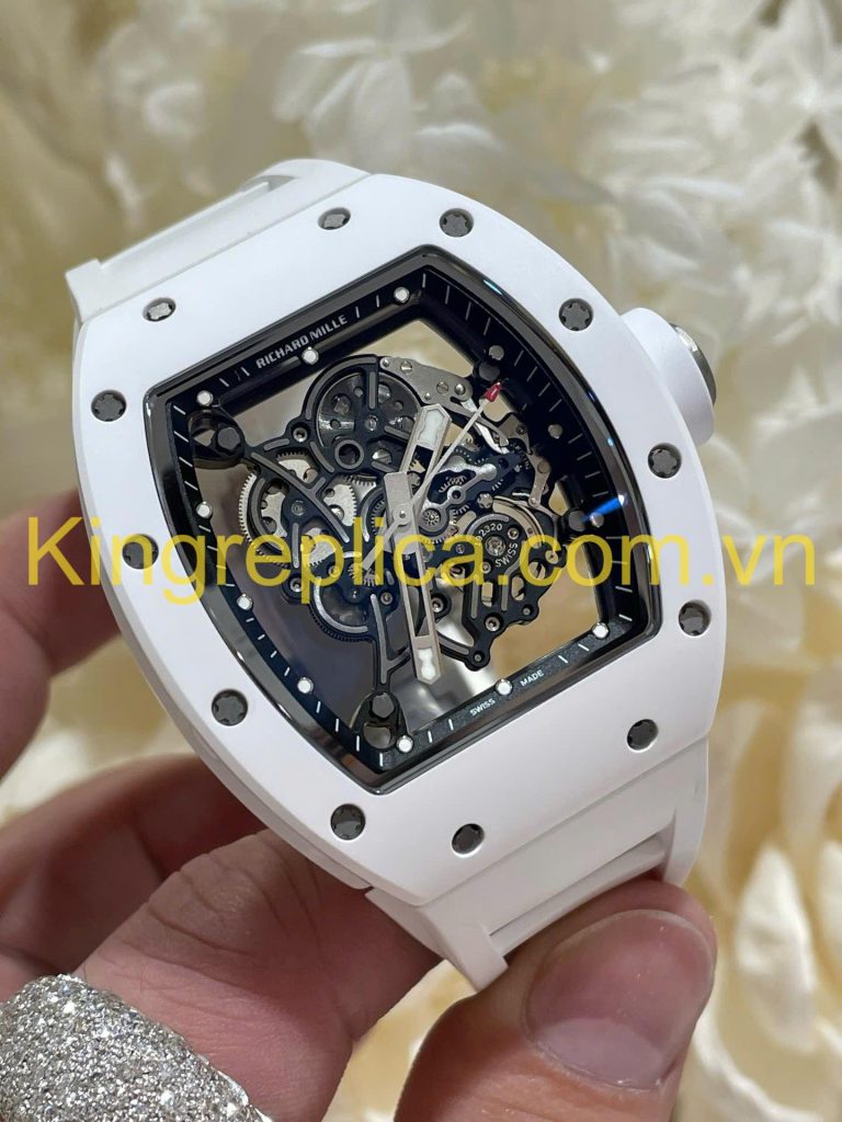 Đồng Hồ Richard Mille RM055 Bubba Watson Tuỳ Chỉnh Độc Quyền Gốm Trắng NTPT & Chuyển Động Vaucher 42,7x49,9mm (12)