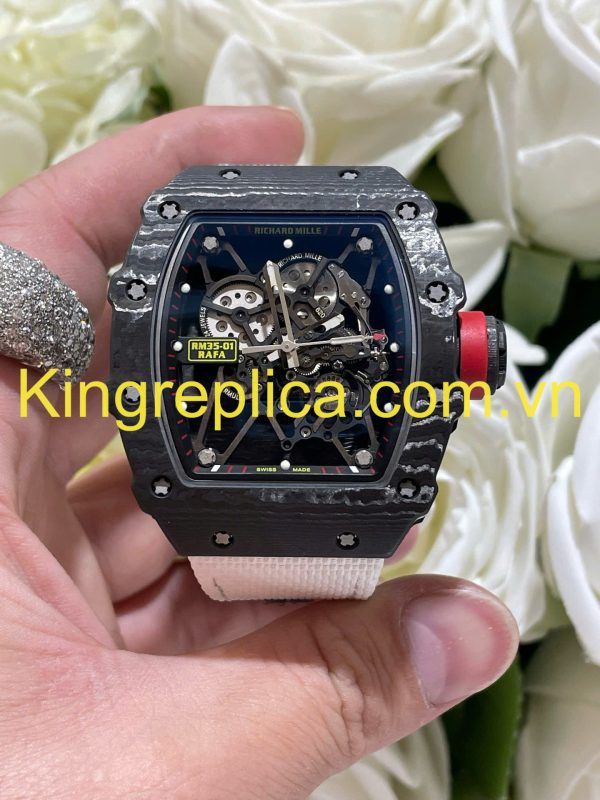 Đồng Hồ Richard Mille RM35-01 Rafael Nadal Tuỳ Chỉnh Carbon NTPT & Chuyển Động Độc Quyền 44,5x49,94mm (1)