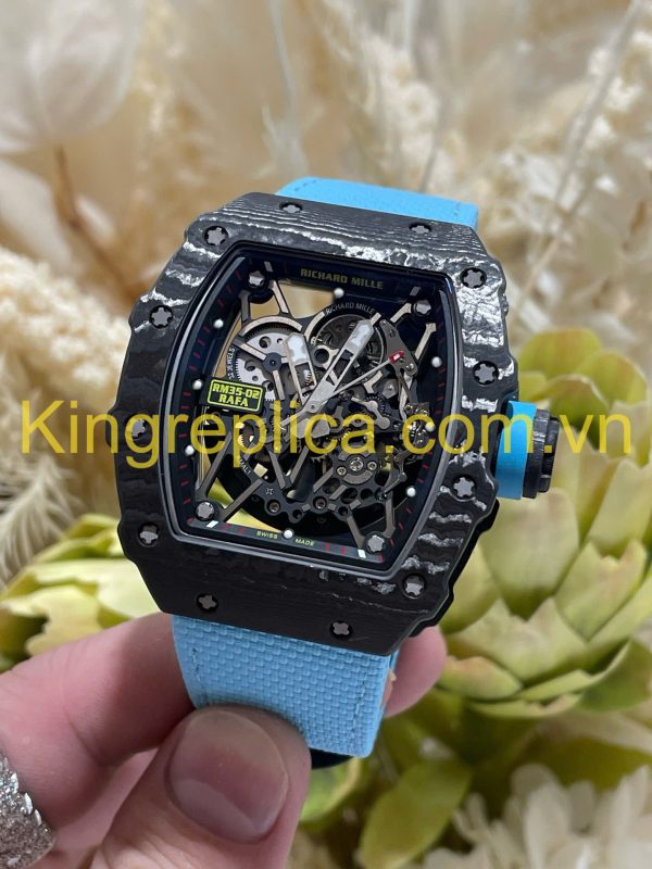 Đồng Hồ Richard Mille RM35-02 Automatic Rafael Nadal Tinh Chỉnh Độc Quyền Carbon & Chuyển Động Vaucher 44,5x49,94mm (9)